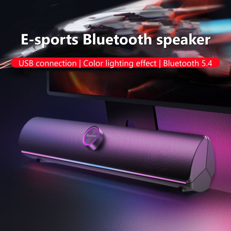 Rgb Computer Soundbar For Pc - Gaming Soundbar, USB One-Cable & Bluetooth