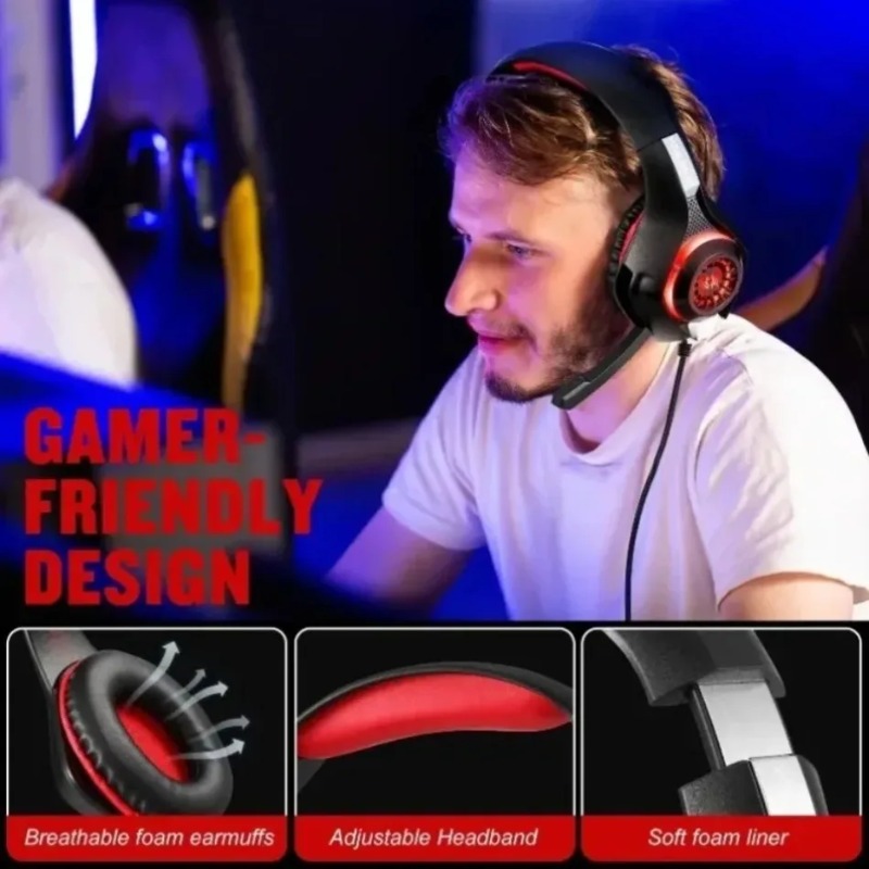 Gaming Headset With Mic Rgb - Wired Gaming Headset Over Ear Noise