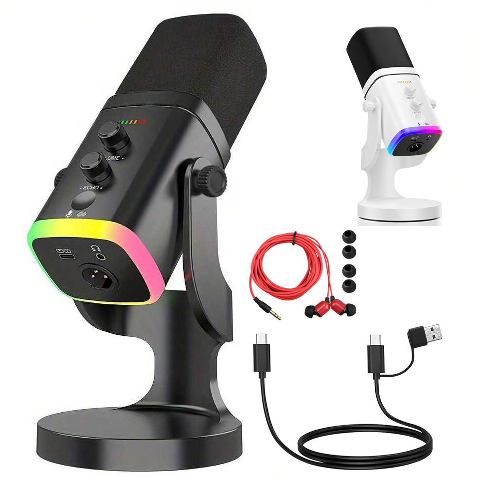Gaming Headset With Mic Rgb - USB/XLR Dynamic Microphone for Gaming Streaming