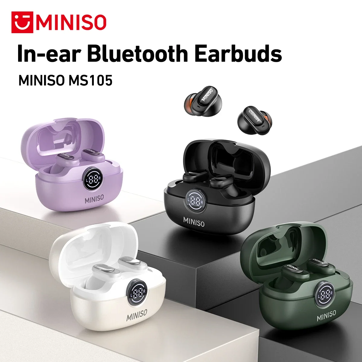 Type C Wired Earphones With Mic - MINISO MS105 Bluetooth Earphone In-Ear Earbuds