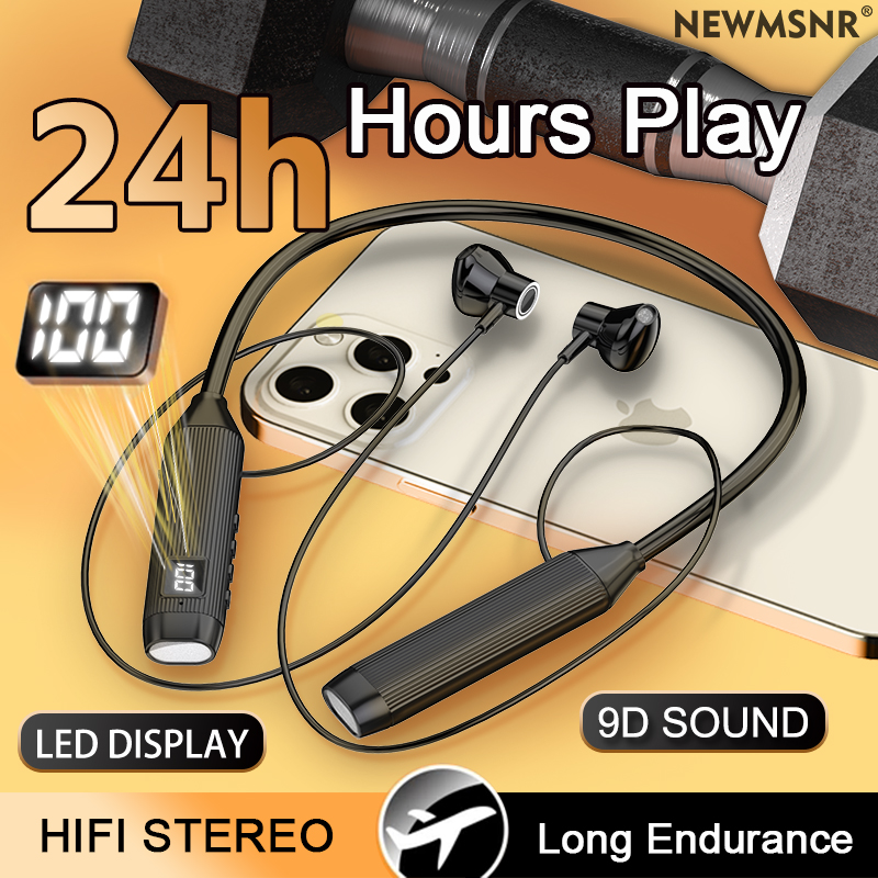 Magnetic Neckband Sports Earphones - TWS LED Display Super Power Wireless