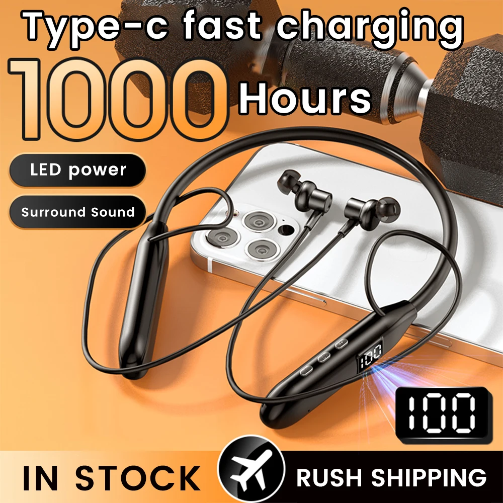 Magnetic Neckband Sports Earphones - Olaf Wireless Earphones Bluetooth5.3 Headphones In-Ear