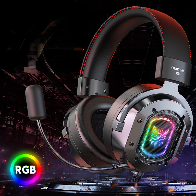 Gaming Headset With Mic Rgb - Onikuma k3 Headset Gamer RGB Wired
