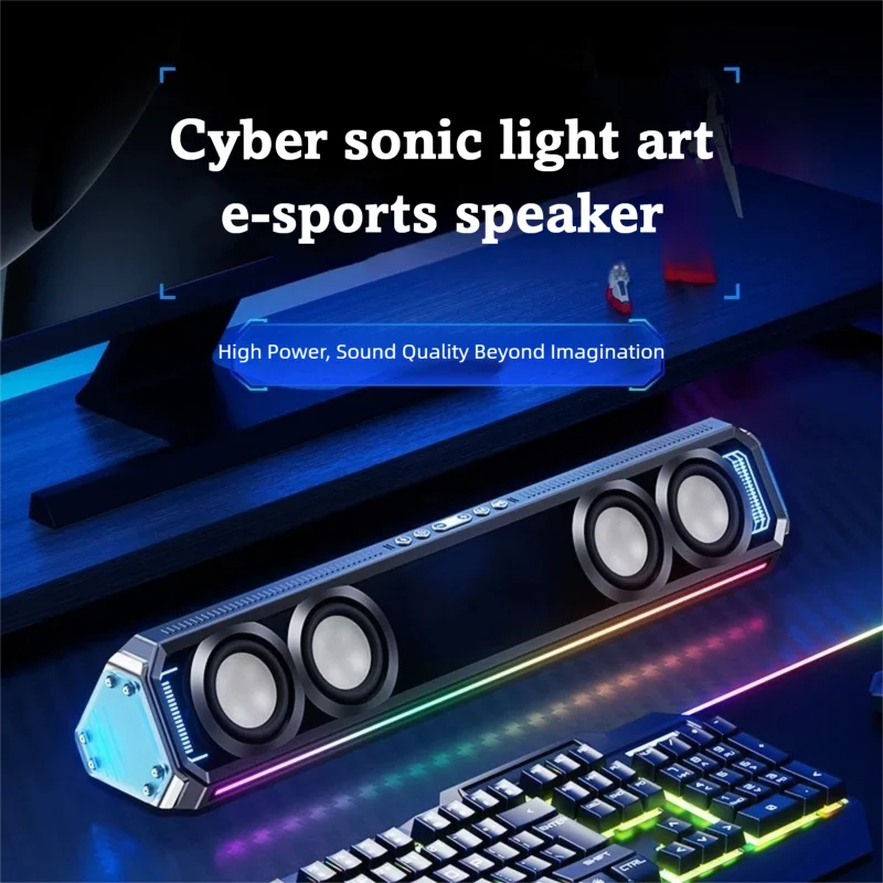 Rgb Computer Soundbar For Pc - Gaming Soundbar with RGB Light,30W E-Sports
