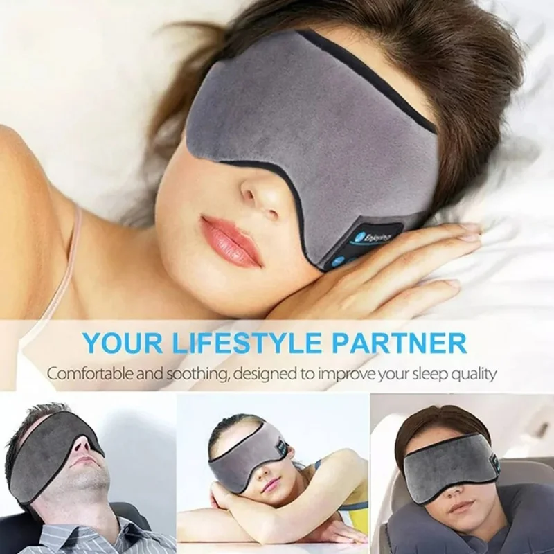Sleep Mask Headphones Bluetooth - Wireless Bluetooth Sleep Headband 3D Blackout