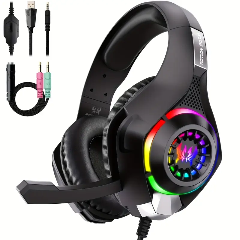 Gaming Headset With Mic Rgb - Gaming Headset for PC, PS4, PS5,