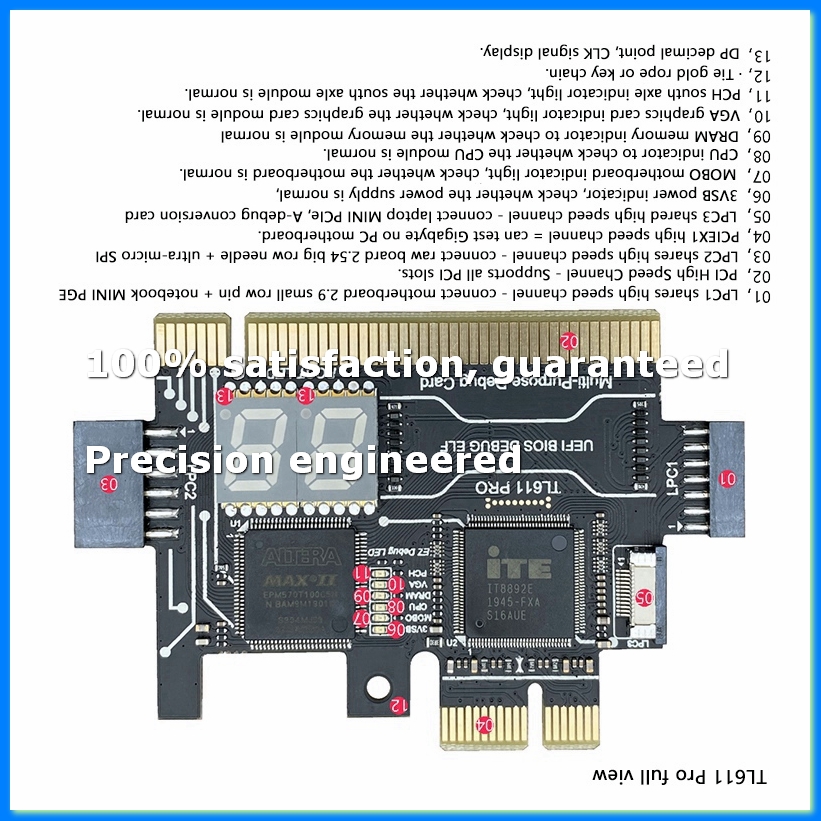 Laptops - TL611 PRO Diagnostic Card Pcie Diagnostic