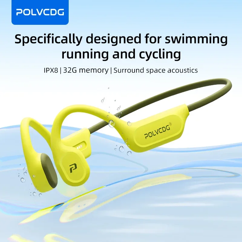 Open Ear Air Conduction Headphones - POLVCDG X9 Bone Conduction Swimming Earphones