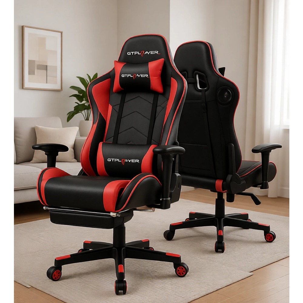 Speakers - Ergonomic Gaming Chair with Bluetooth Speakers,
