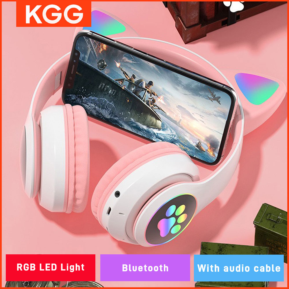 Cat Ear Bluetooth Headset Led - Cat Ears Headphones Flash Light Wireless
