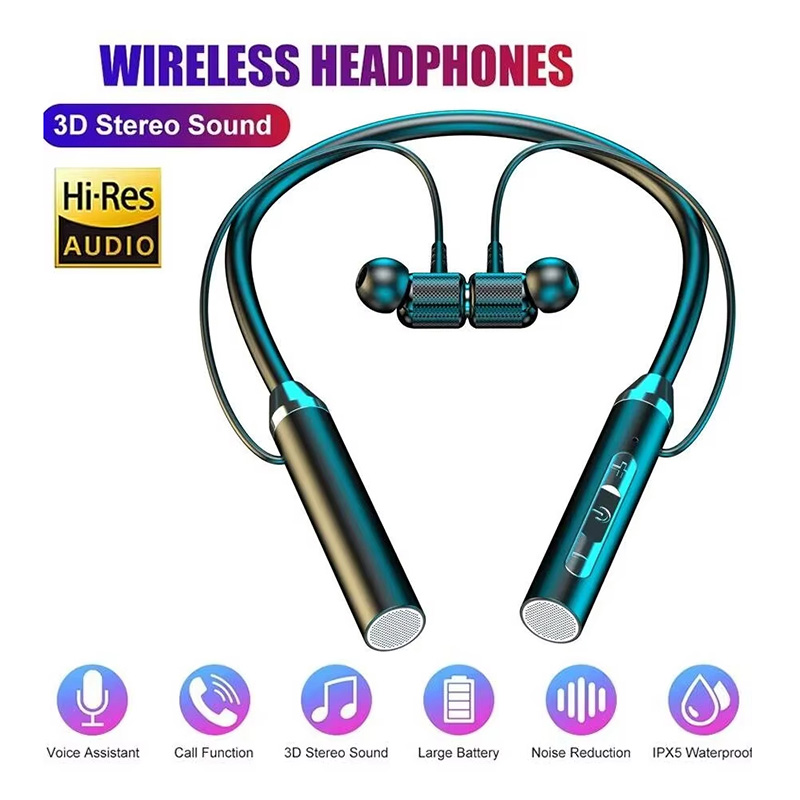 Magnetic Neckband Sports Earphones - Bluetooth 5.0 Neckband Earphones HiFi Stereo
