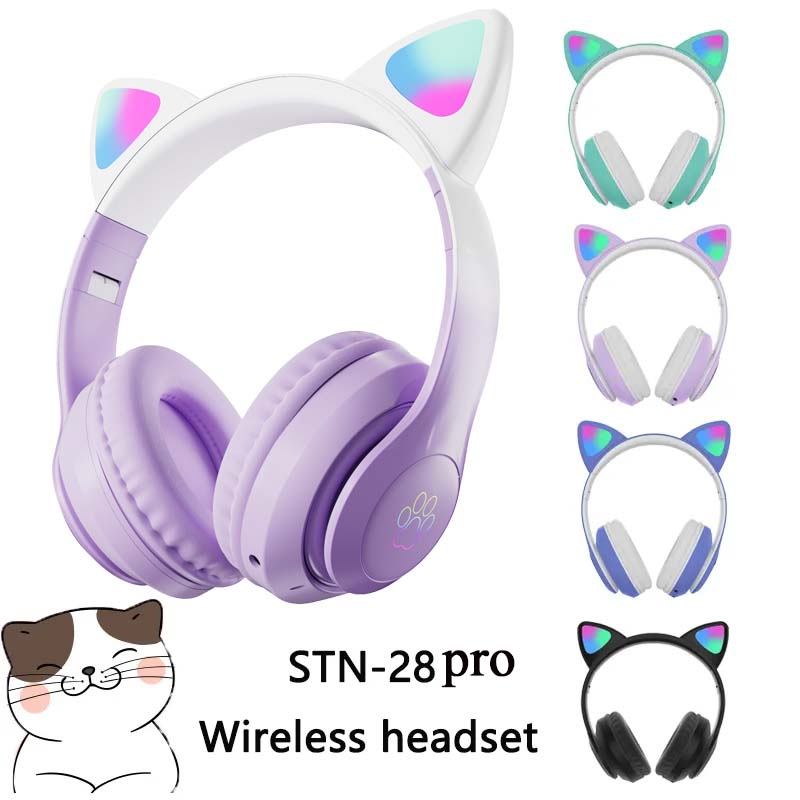 Newest STN-28 Wireless Headset - Cat Ear Bluetooth Headset Led review and price