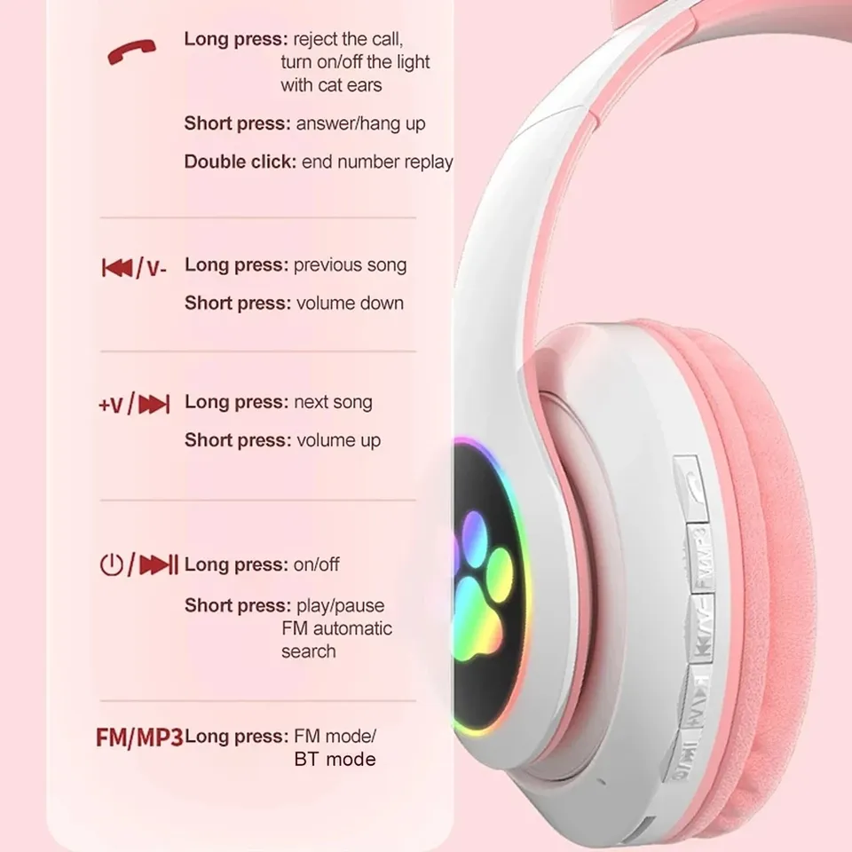 Newest STN-28 Wireless Headset - Cat Ear Bluetooth Headset Led review and price