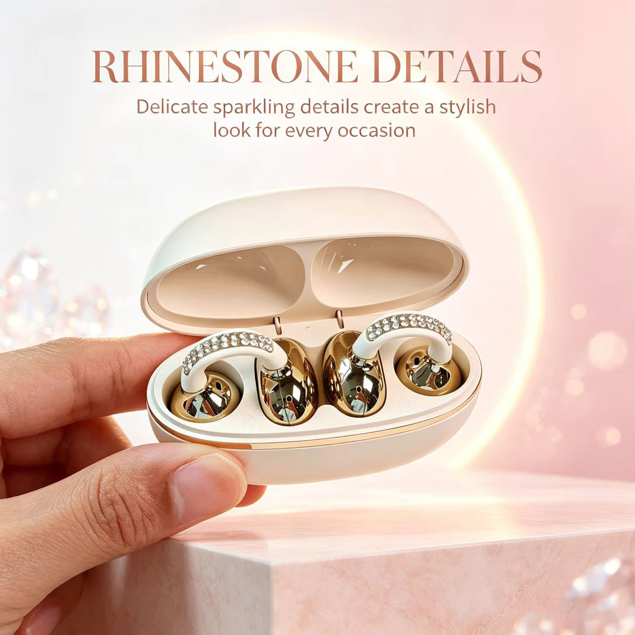 Rhinestone Open Ear Clip Wirel - Open Ear Air Conduction Headphones review and price
