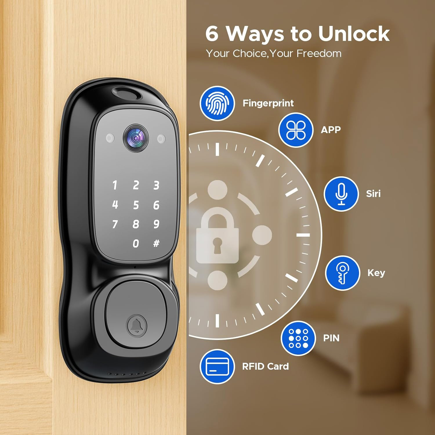 Tuya Wifi Smart Door Lock ‎Cam - Cameras review and price