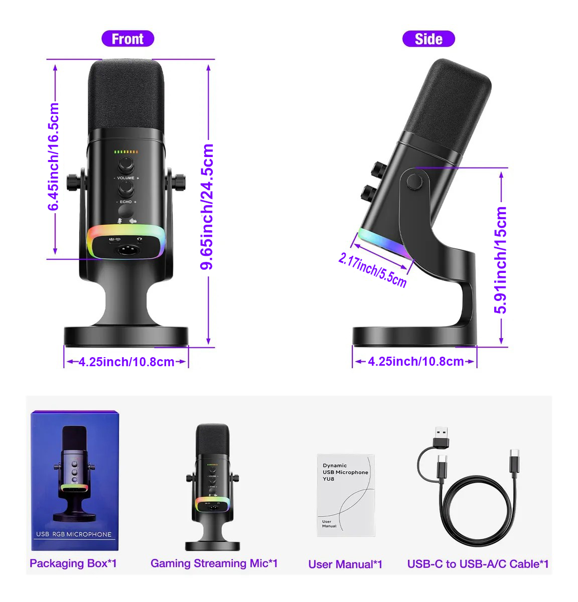 USB/XLR Dynamic Microphone for - Gaming Headset With Mic Rgb review and price