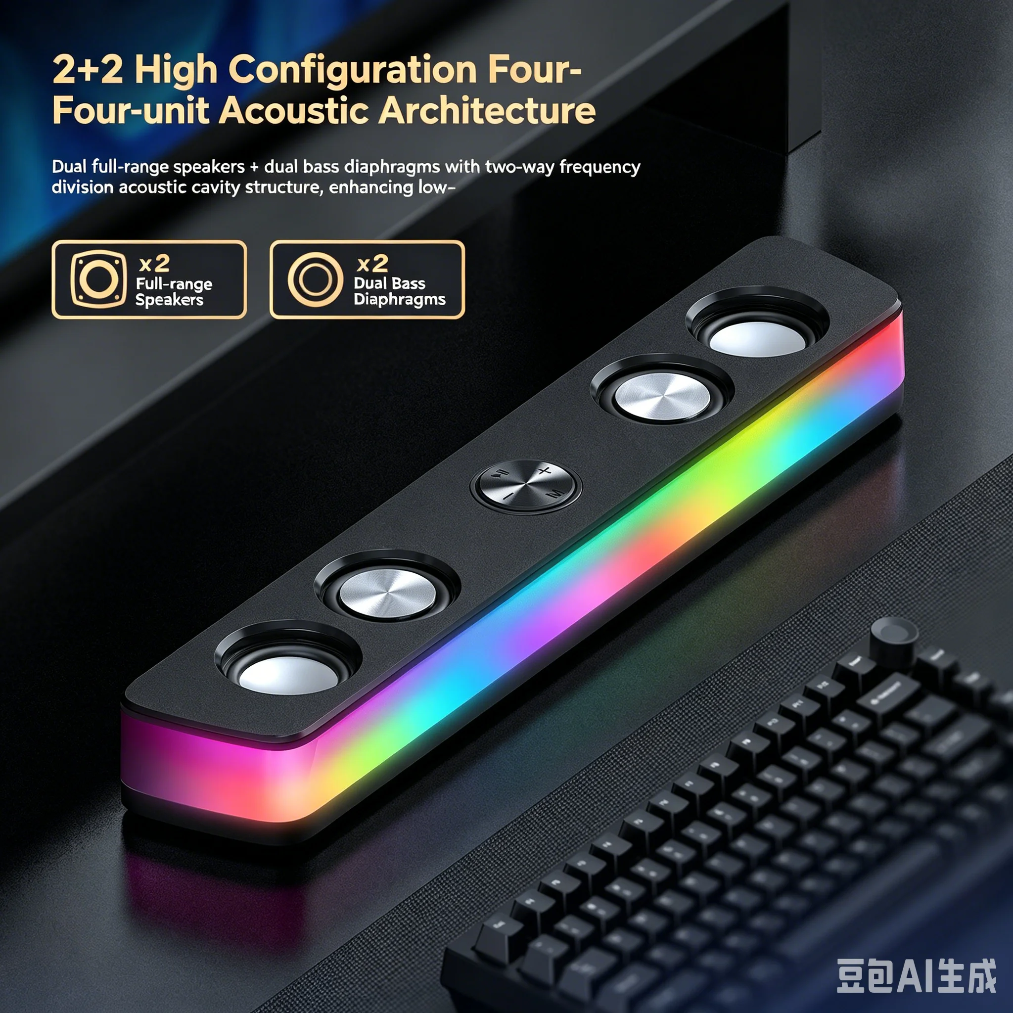 Rechargeable Wireless Soundbar - Rgb Computer Soundbar For Pc review and price