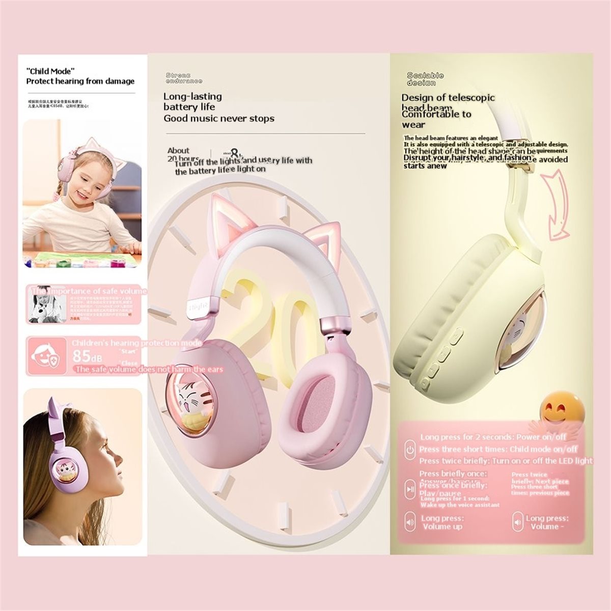 [VALUE PACK]Cute Cat Ear Bluet - Cat Ear Bluetooth Headset Led review and price