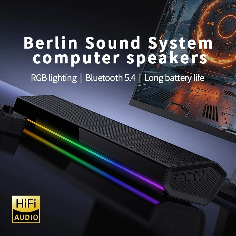 Bluetooth 5.4 Speaker RGB Ligh - Rgb Computer Soundbar For Pc review and price