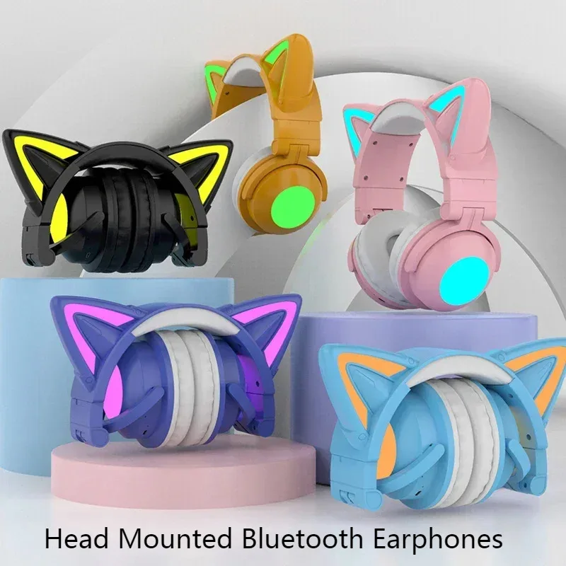 New ZW068 Bluetooth5.0 Headpho - Cat Ear Bluetooth Headset Led review and price