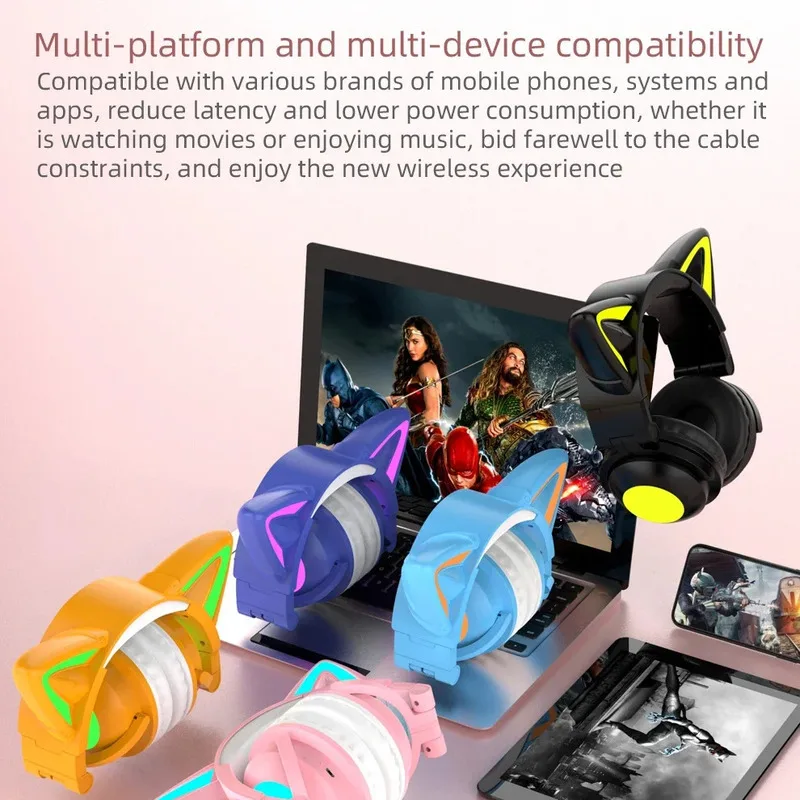 New ZW068 Bluetooth5.0 Headpho - Cat Ear Bluetooth Headset Led review and price
