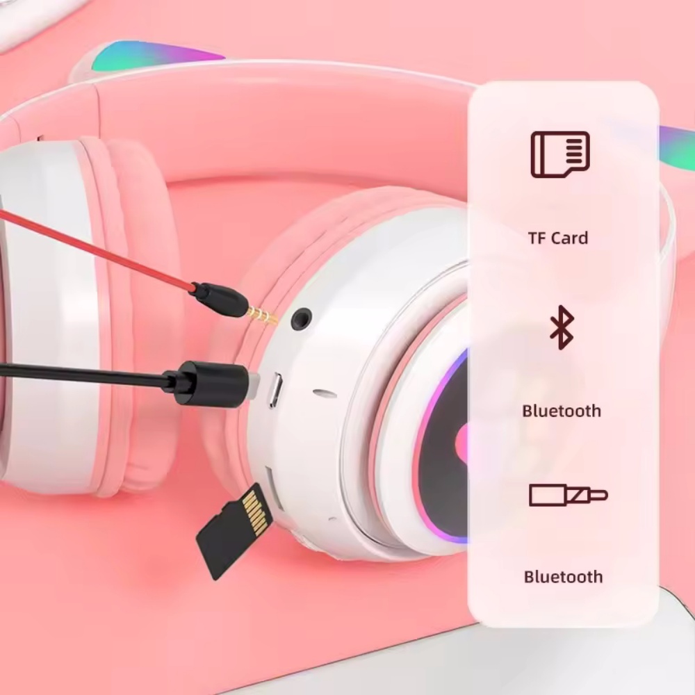 Cute Cat Ear Bluetooth Compati - Cat Ear Bluetooth Headset Led review and price