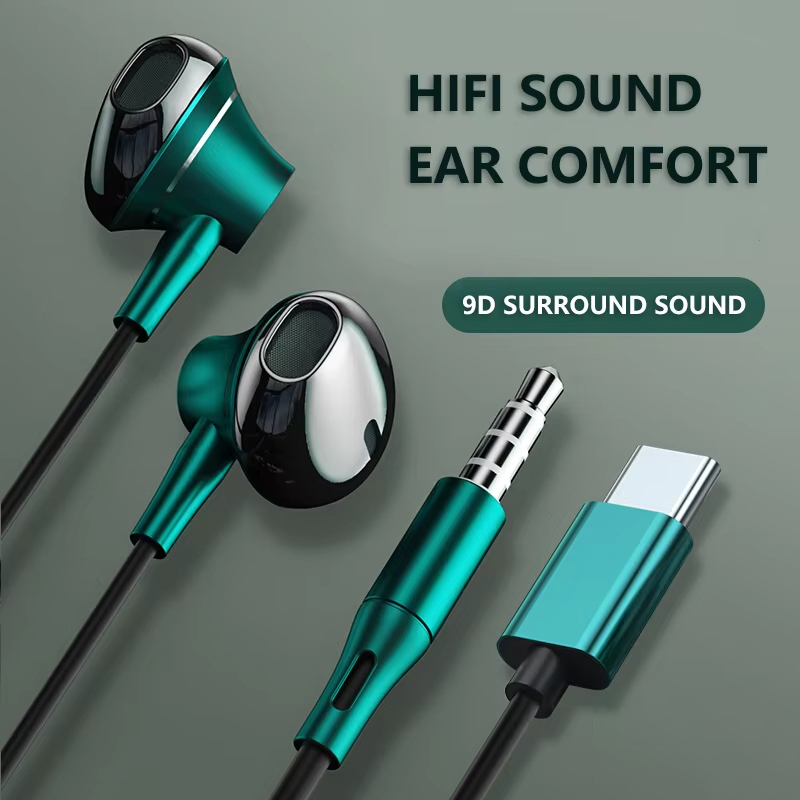 9D Bass Stereo Type C and 3.5m - Type C Wired Earphones With Mic review and price
