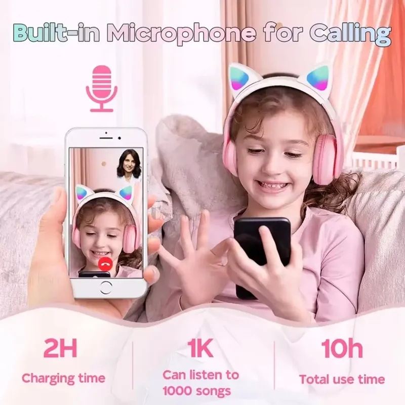 T28 Wireless Bluetooth Headpho - Cat Ear Bluetooth Headset Led review and price