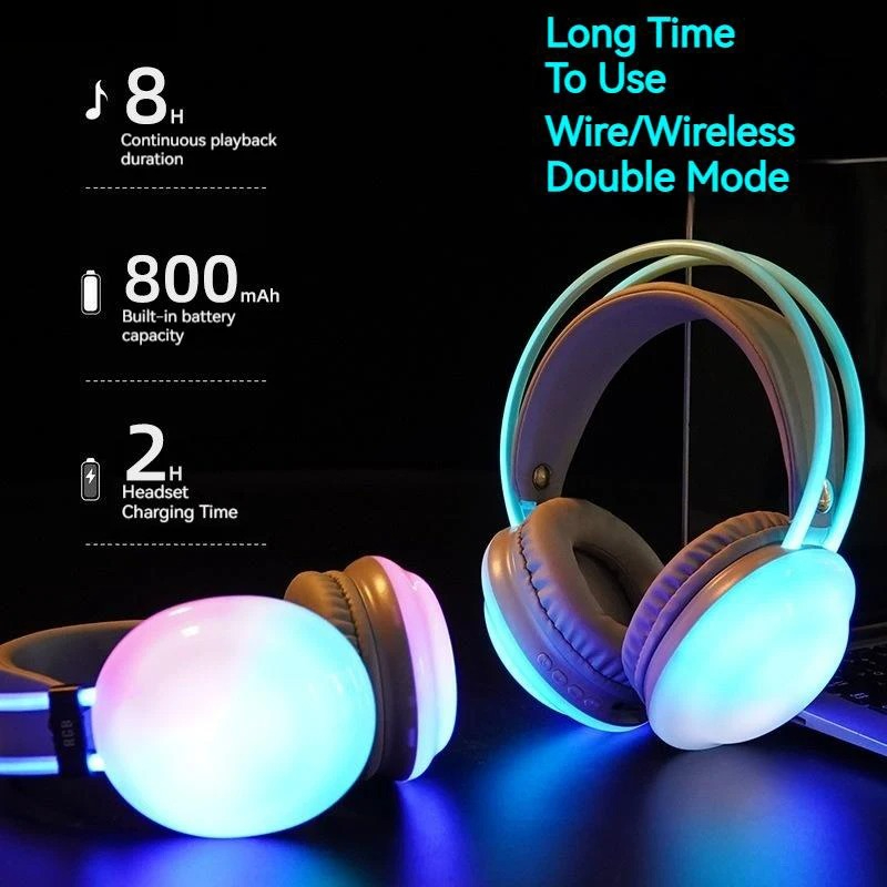 Gamer Wireless Bluetooth Headp - Gaming Headset With Mic Rgb review and price