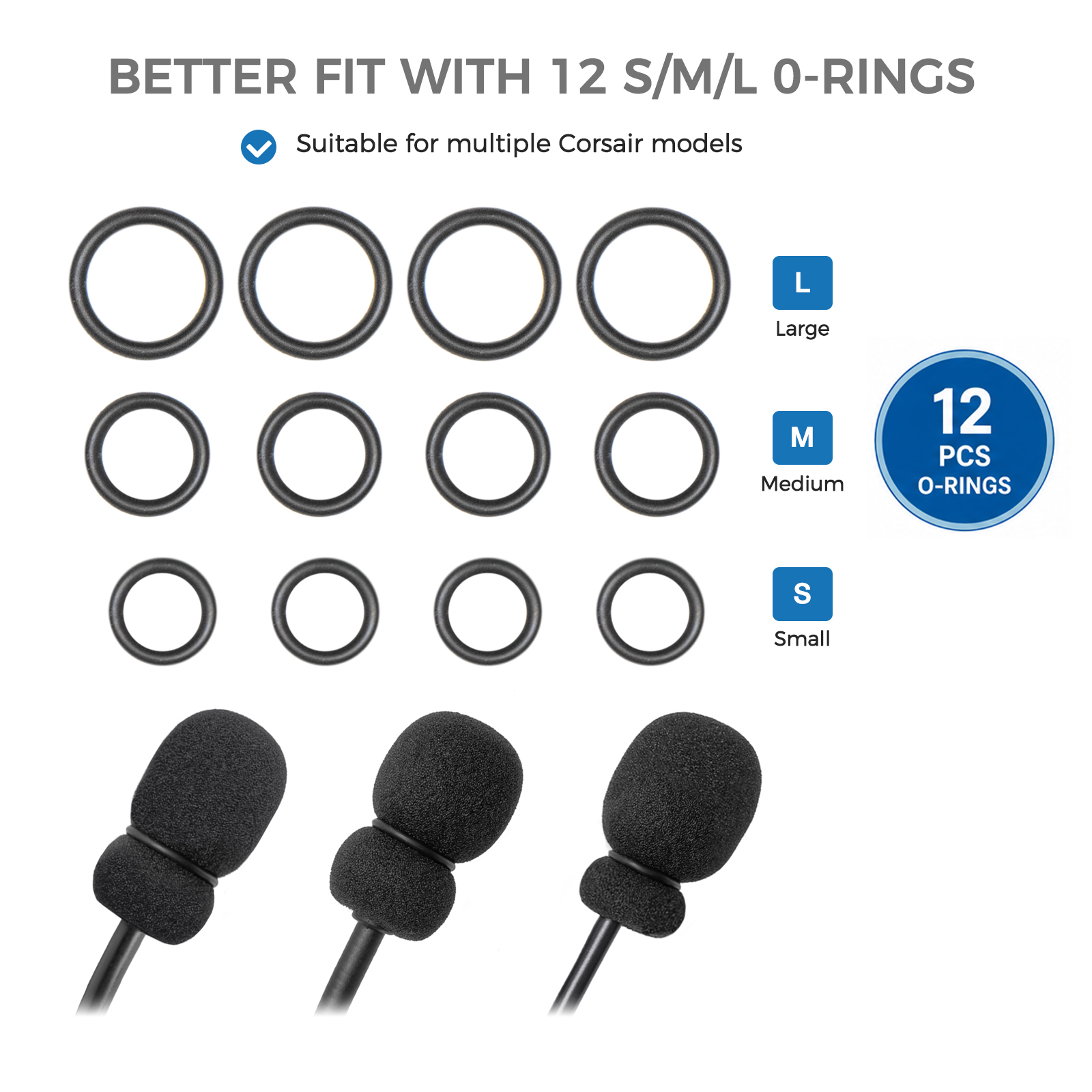 4 Mic Foam Covers+12 O-Rings F - Gaming Headset With Mic Rgb review and price