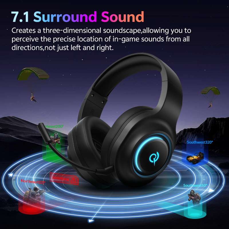 QCY Heroad V200 Gaming Headset - Gaming Headset With Mic Rgb review and price