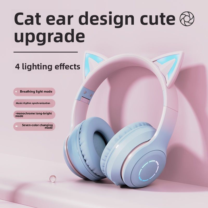 New Best Selling RGB Head-moun - Cat Ear Bluetooth Headset Led review and price