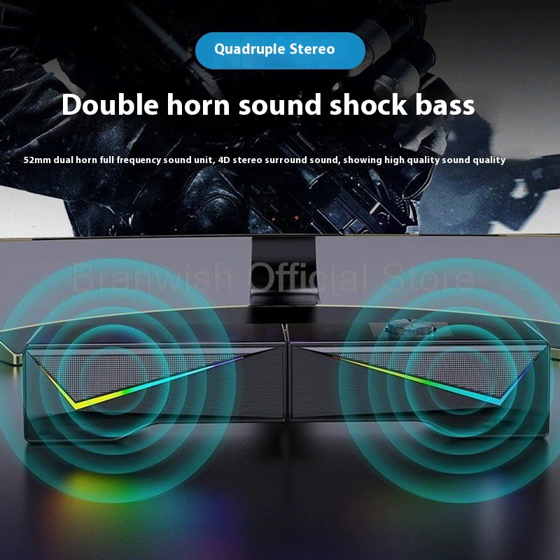 RGB Gaming Soundbar With Detac - Rgb Computer Soundbar For Pc review and price