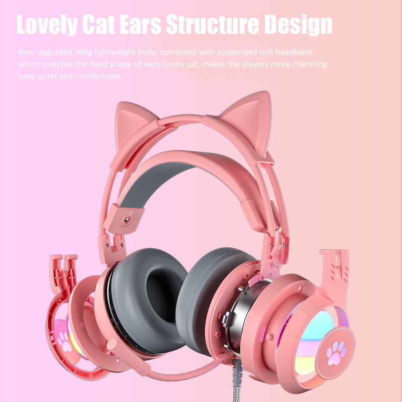 Cute Cat Ear Gaming Headphones - Gaming Headset With Mic Rgb review and price