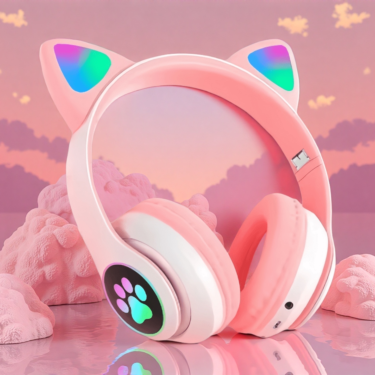 New Flash Light Cute Cat Ears  - Cat Ear Bluetooth Headset Led review and price