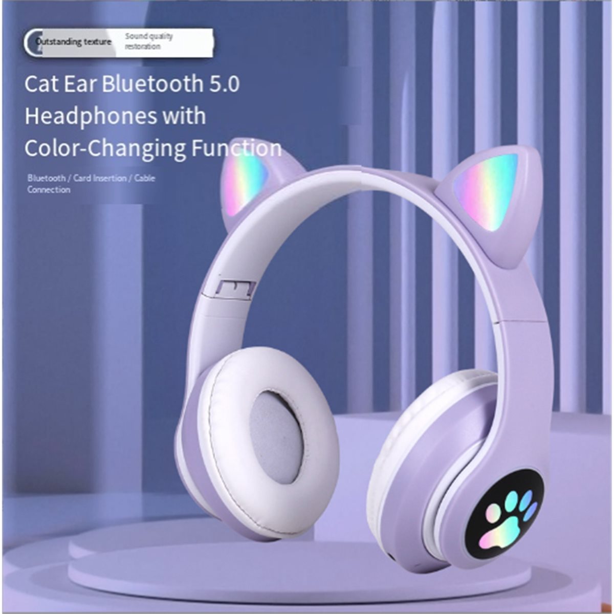 DT75BG Cute Cat Ear Bluetooth  - Cat Ear Bluetooth Headset Led review and price